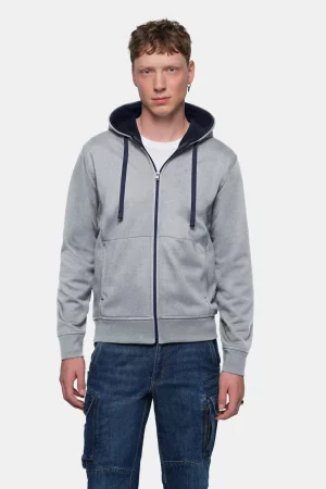 NO. 455 – HAKRO Kapuzenjacke Bonded ECO - 015 grau meliert